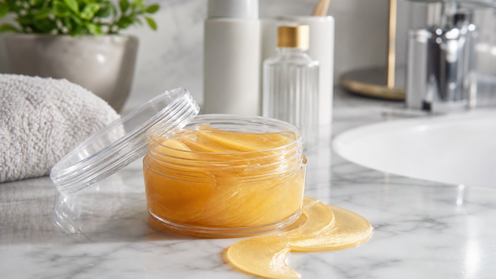 Lifestyle product scene for affordable hydrogel eye patches uk